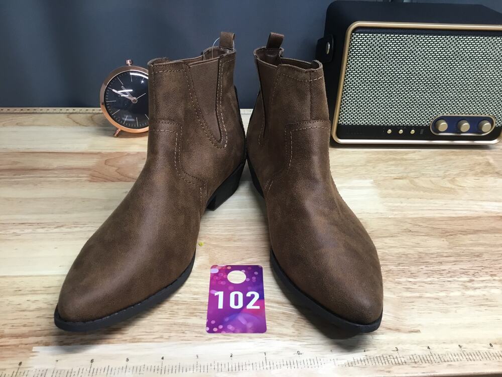 Arizona Jean Co Women's 11 Brown Suede Almond Toe Block Heel Ankle Booties